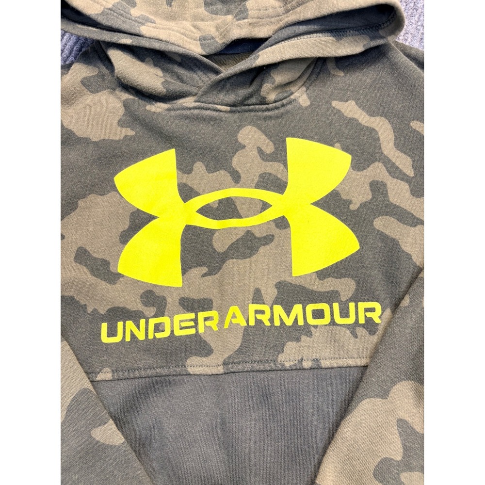 Under Armour Boys Camo Hoodie and Joggers Fleece Tracksuit Set Olive Green Sz M - Picture 3 of 7